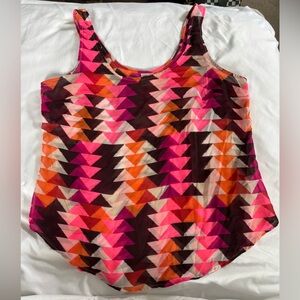 Old Navy Pink and Orange Geometric Tank Top